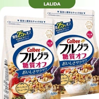 Ngũ cốc Calbee Màu trắng ít đường 600g ăn Kiêng Giảm Cân Nhật Bản