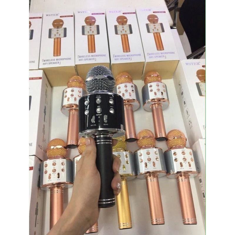 Mic Hát Bluetooth Karaoke  Không Dây WS858