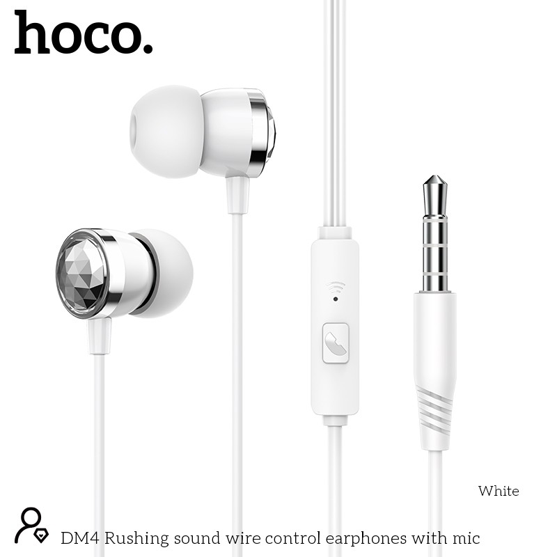 Tai nghe Hoco DM4  dài 1,2m  tương ứng với nhiều thiết bị hỗ trợ jack 3,5mm