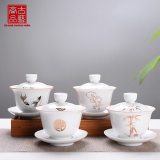 [CỔ NGHỆ THƯƠNG PHẨM] Chén Khải (loại to) mẫu Trúc