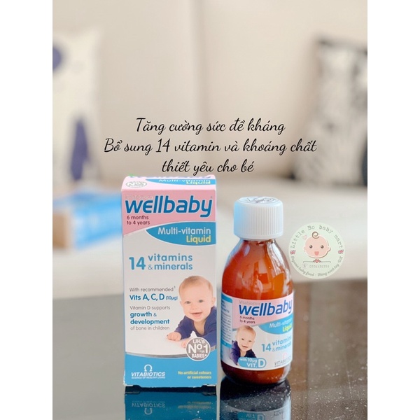 Siro Wellbaby Vitabiotics giúp bé ăn ngon ngủ ngon