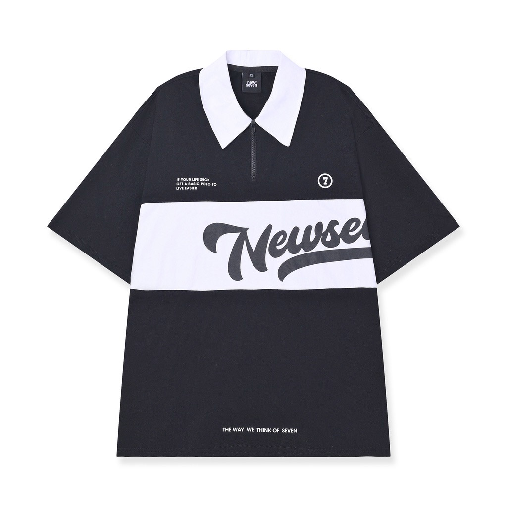 Áo thun polo N7 NEWSEVEN phông tay lỡ nam nữ form rộng Local Brand