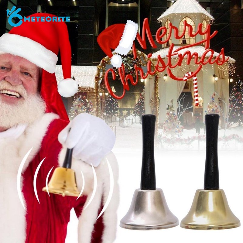 Chuông Cầm Tay Bằng Kim Loại Tay Cầm Gỗ Hình Ông Già Noel / Ông Già Noel Trang Trí Tiệc Giáng Sinh