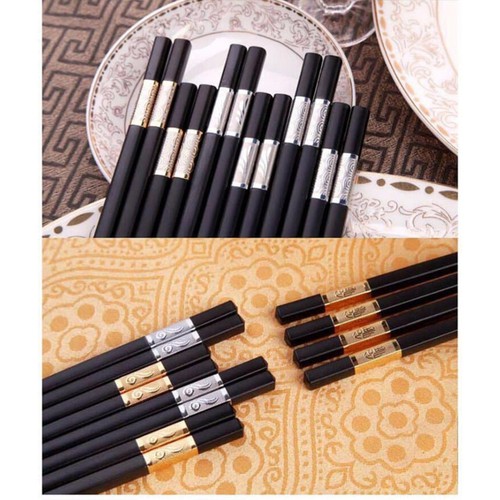 Combo 2 Hộp (20 Đôi )Đũa Sừng Chống Mốc Viền Mạ