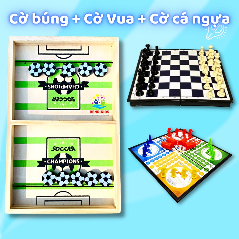 Board Game Gia Đình Vui Nhộn Cờ Búng Bóng Đá Cờ Cá Ngựa Cờ Vua Cho Bé