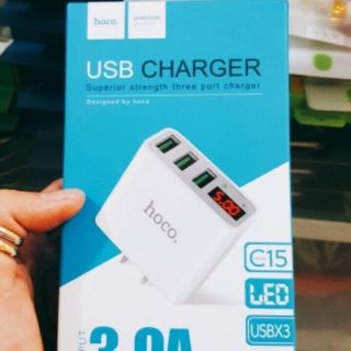 [Mã ELHA9 giảm 15% đơn 50K] Củ Sạc Nhanh HOCO C15 Có LCD - Cóc Sạc 5V/3A