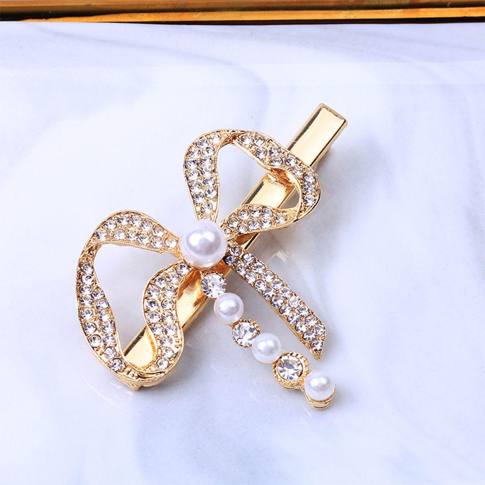 Kẹp Tóc Hình Nơ / Bông Hoa Bằng Hợp Kim Đáng Yêu Ngọt Ngào Cho Nữ