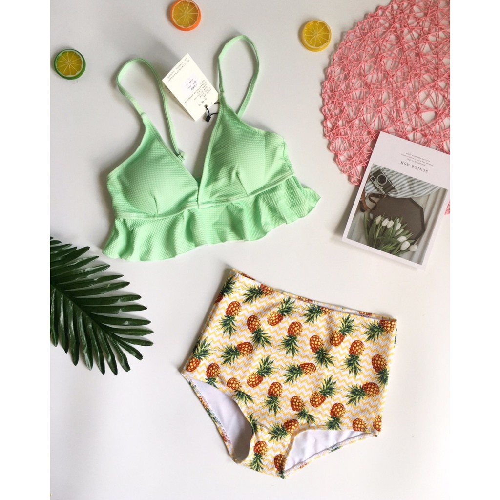 Bikini cúp ngực viền bèo họa tiết (cho đôi bạn) | BigBuy360 - bigbuy360.vn