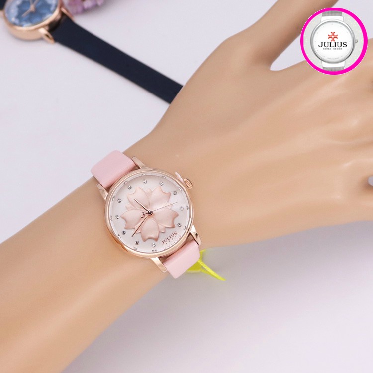 Đồng hồ nữ JULIUS JA1000 dây da xanh