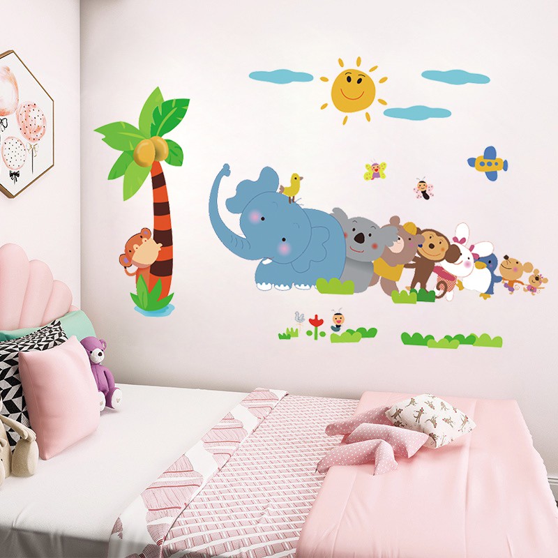 Tranh Dán Tường Cho Bé  - Decal Dán Tường Cho Bé - Hình Con Vật TE36