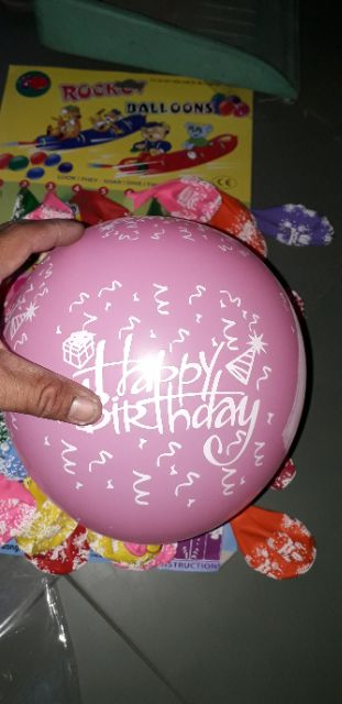 Sét 10 cái bong bóng loại tròn có in chữ Happy Birthday