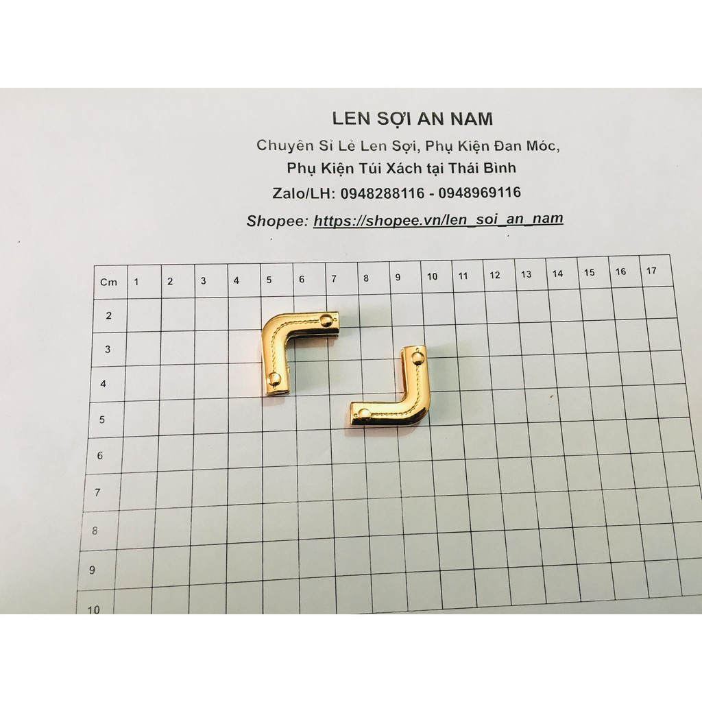 Nẹp góc 2,5x2,5cm - Nẹp góc túi xách