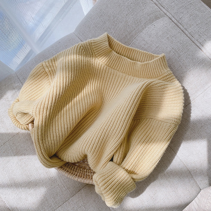 BEAR LEADER Áo Sweater Dệt Kim Màu Trơn Thời Trang Mùa Thu 2022 Cho Bé Gái 0-6 Tuổi