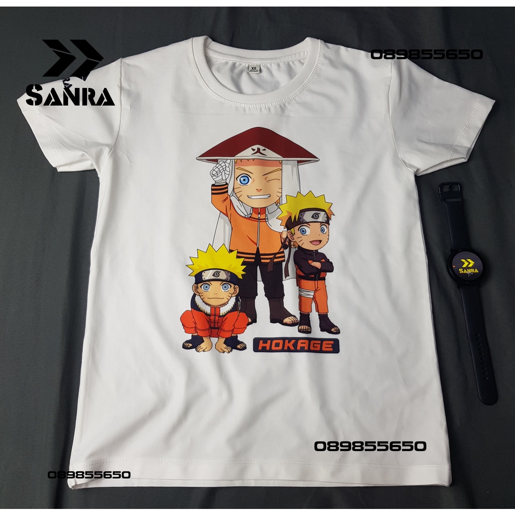 Áo Thun Naruto Sanra mặt sau in logo gia tộc