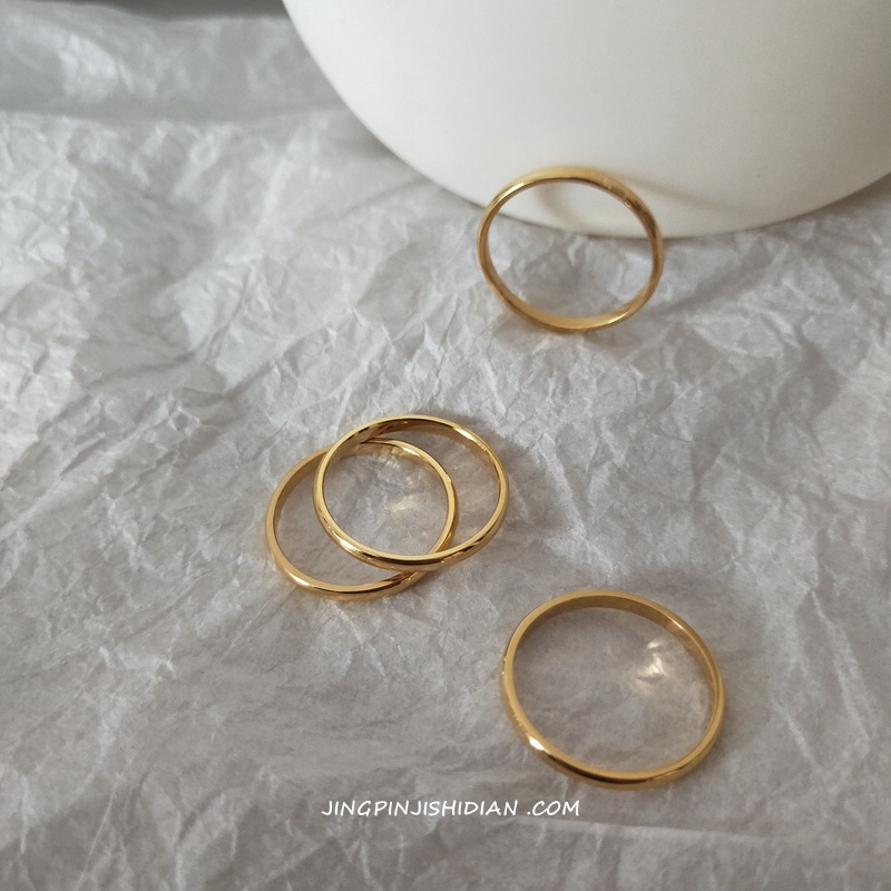 Nhẫn thép titan thiết kế đơn giản sang trọng thích hợp cho cặp đôi