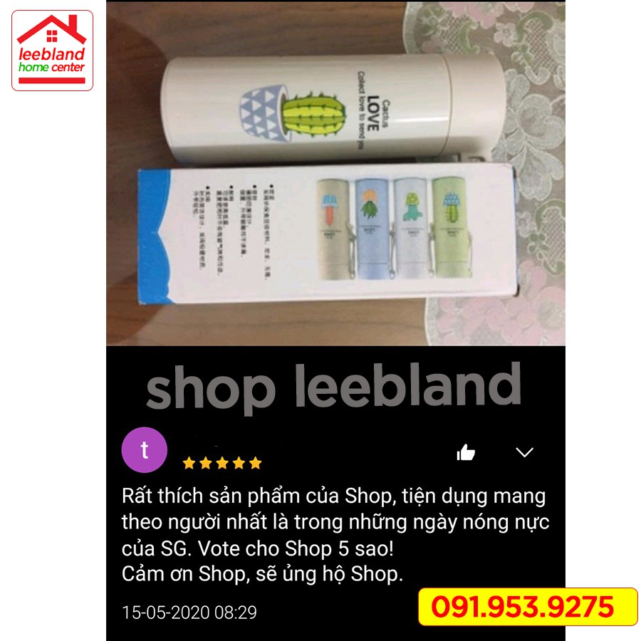 [Vỡ Hoàn Tiền] Bình thủy tinh xương rồng vỏ nhựa lúa mạch Nhựa PP An toàn, Chịu lực, Giữ nhiệt tốt - leebland