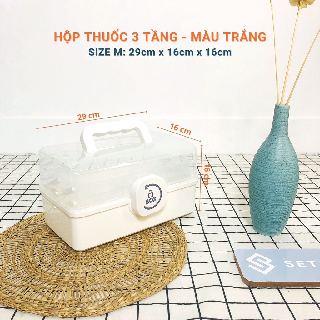 HỘP ĐỰNG THUỐC VẬT TƯ Y TẾ 3 TẦNG 7L và 12L NHỰA ABS SIÊU AN TOÀN TIỆN LỢI( BẢO HÀNH 1 NĂM )