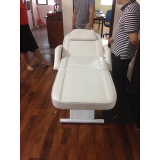 Giường Tiêm Filler Phun Xăm Cao Cấp Hàng Nhập Khẩu Ghế Tiêm Phiu Lơ Cơ Xếp Gọn Đệm Da Trắng Đen
