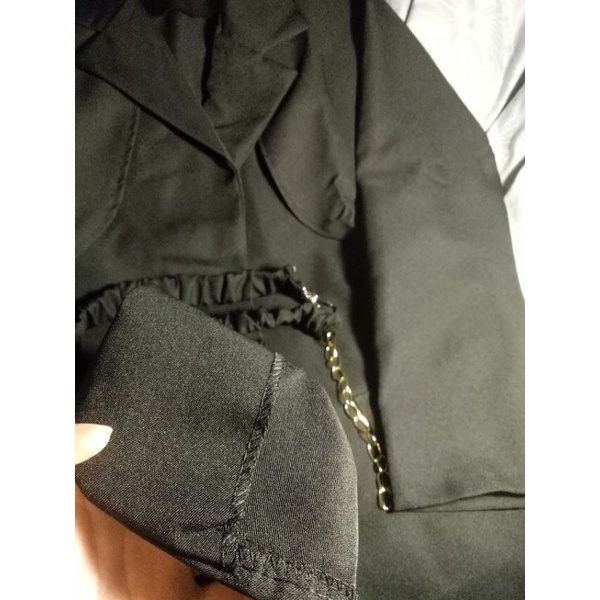 Áo khoác vest blazer thụng basic kèm xích đai mix rời from rộng về 2 màu đen, be nâu- Áo vest nữ 2 lớp chất tuyết mưa