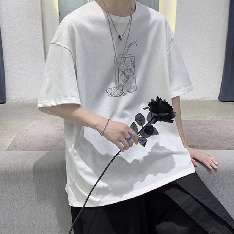 Áo Thun Tay Ngắn Dáng Rộng In Chữ Thời Trang Mùa Hè Cho Nam Và Nữ Size M-8XL