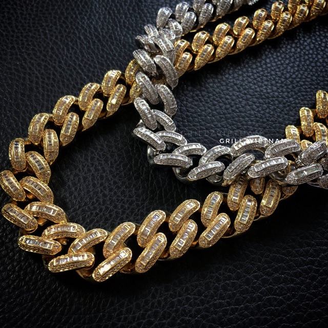 CUBAN LINK ĐÍNH ĐÁ BAGGUET 20mm/ Stanless Steels