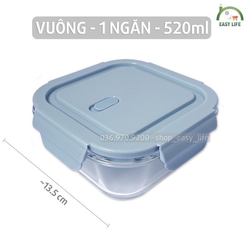 Set Hộp Cơm Thuỷ Tinh Văn Phòng 3 Ngăn 1L + Hộp Canh + Túi Giữ Nhiệt + Bộ Muỗng Đũa Nĩa Cán Gỗ Cao Cấp