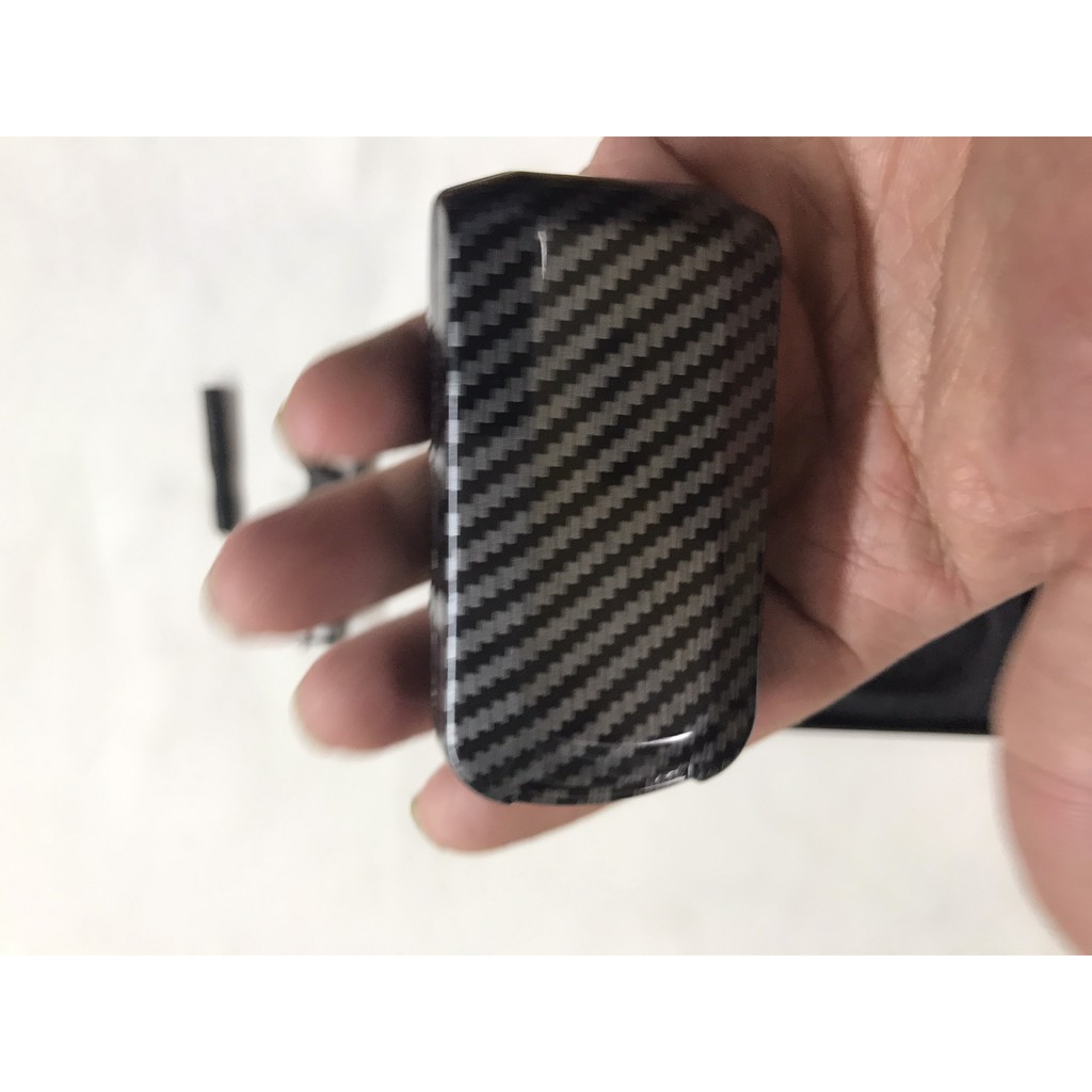 Ốp Chìa Khóa carbon xe Mitsubishi Xpander, Outlander, Attrage, Mirage, Pajero chìa thông minh vân cacbon cao cấp