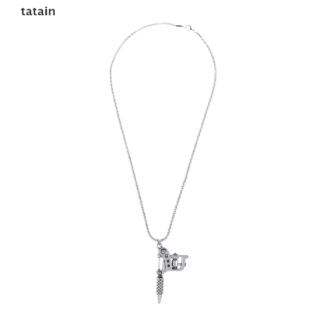 [TAT] Mini Tattoo Machine Tool Pendant Necklace Punk Vintage Tattoo Key Holder CVX