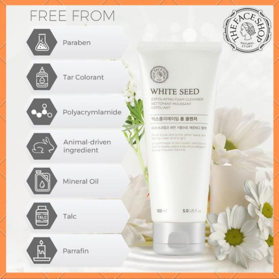 [AUTH_KOREA] Sữa Rửa Mặt Làm Sáng Da White Seed Exfoliating Cleansing Foam 150ml The Face Shop | BigBuy360 - bigbuy360.vn