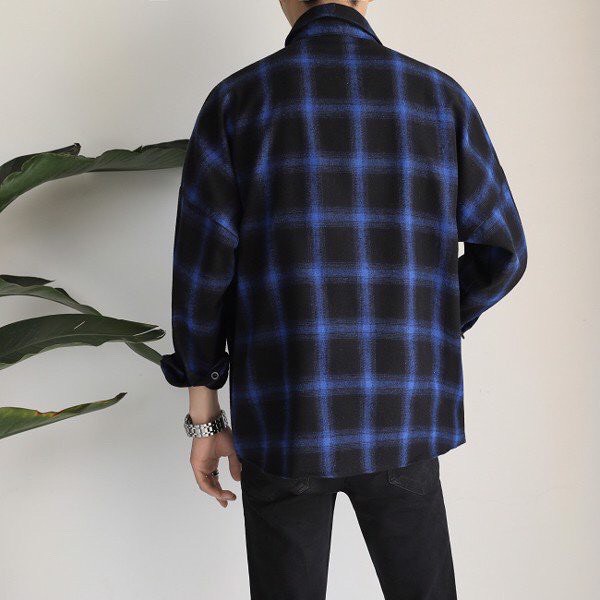 Áo Sơ Mi Nam Nữ Caro Flannel Phong Cách Hàn Quốc Unisex ASM8827 - Chất Cotton pha len dày dặn, mềm, mịn, thấm hút mồ hôi