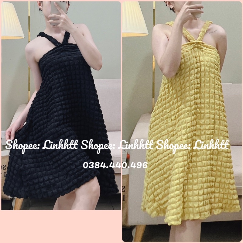 ĐẦM XỐP XOẮN DÂY FORM A ULZZANG