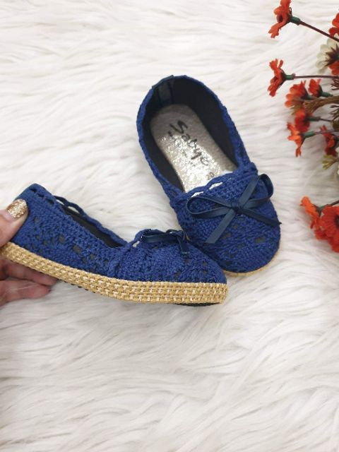 Giày bé gái ren đế cói thailan