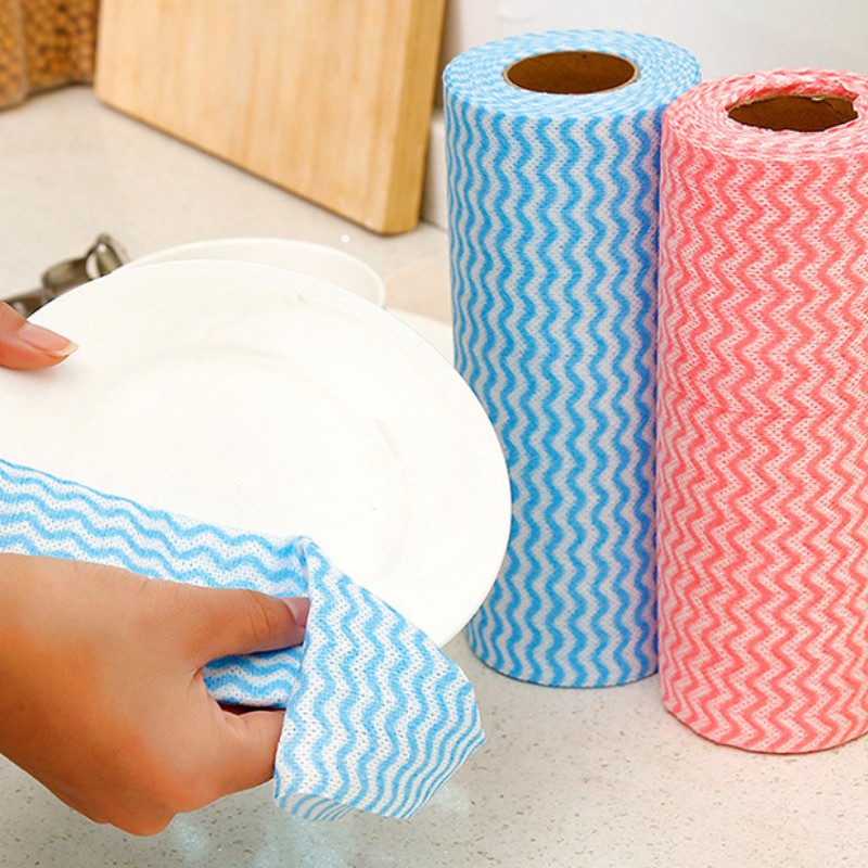 Cuộn khăn giấy lau đa năng nhà bếp bằng vải, khăn lau chùi bát đĩa PK Store