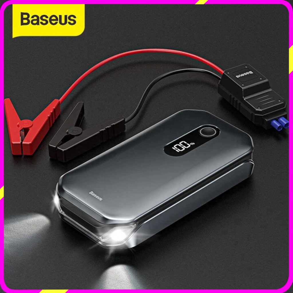 Bộ kích nổ xe ô tô, kiêm sạc dự phòng Baseus CRJS03-01, dung lượng pin 12000mAh, dòng điện c