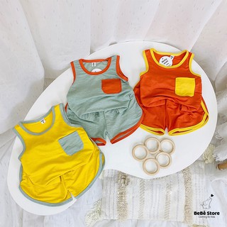 Bộ ba lỗ bé trai bé gái cotton đũi mềm siêu thoáng mát loại 1 Be Bé Store 8 đến 18kg BH BL04