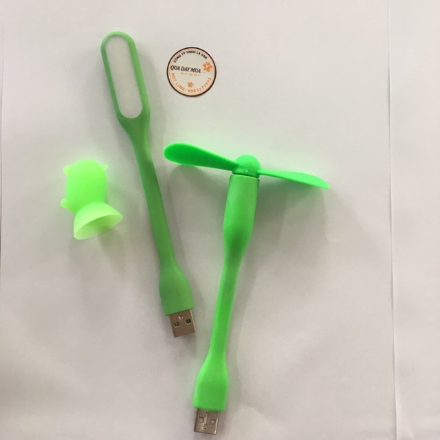 Combo đèn led + quạt + giá đỡ điện thoại