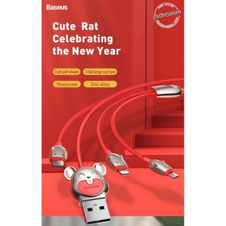 Cáp sạc Chuột 3 đầu siêu bền Baseus Three Mouse 3-in-1 Cable