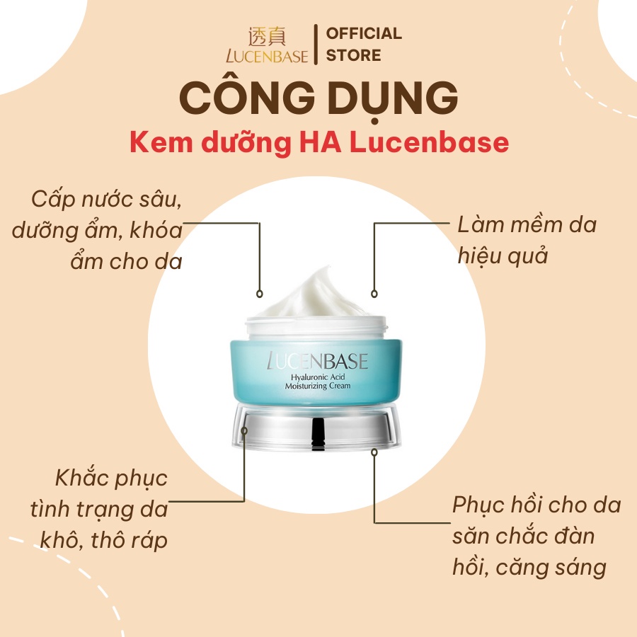 Kem dưỡng da  cấp nước dưỡng ẩm Hyaluronic Acid  lucenbase chính hãng 50g