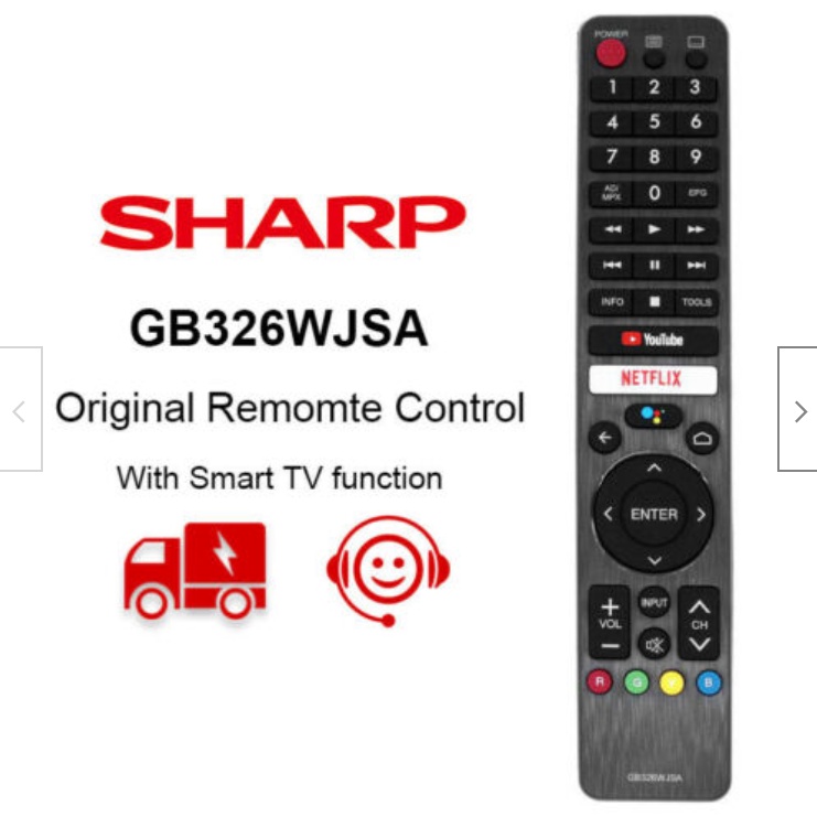 SHARP ANDROID 2T C32CG1X GB326WJSA Điều khiển từ xa thay thế phù hợp cho SharpTV 2T-C32BE1T 2T-C32BG