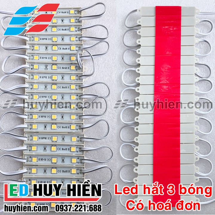 led hắt 3 bóng 7211 led 5054 trắng ấm (vàng nhạt) - vỉ 20 thanh led 3 mắt | BigBuy360 - bigbuy360.vn