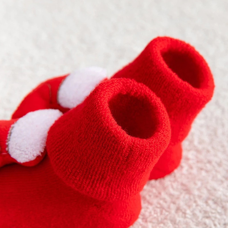 Vớ Cotton Mềm Giữ Ấm Thoáng Khí In Họa Tiết Giáng Sinh 3D Dễ Thương Cho Bé