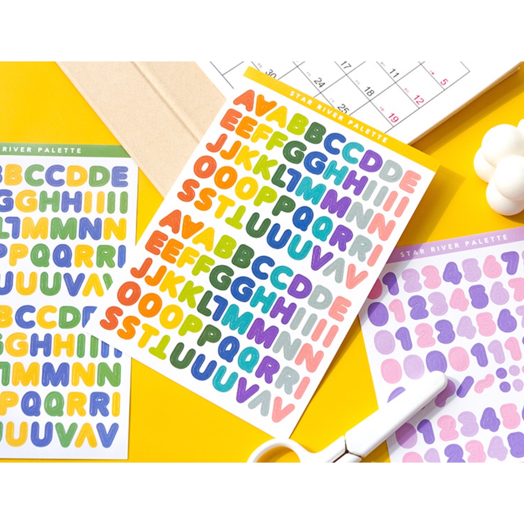 Sticker BẢNG CHỮ CÁI & SỐ - GALAXY PALETTE series