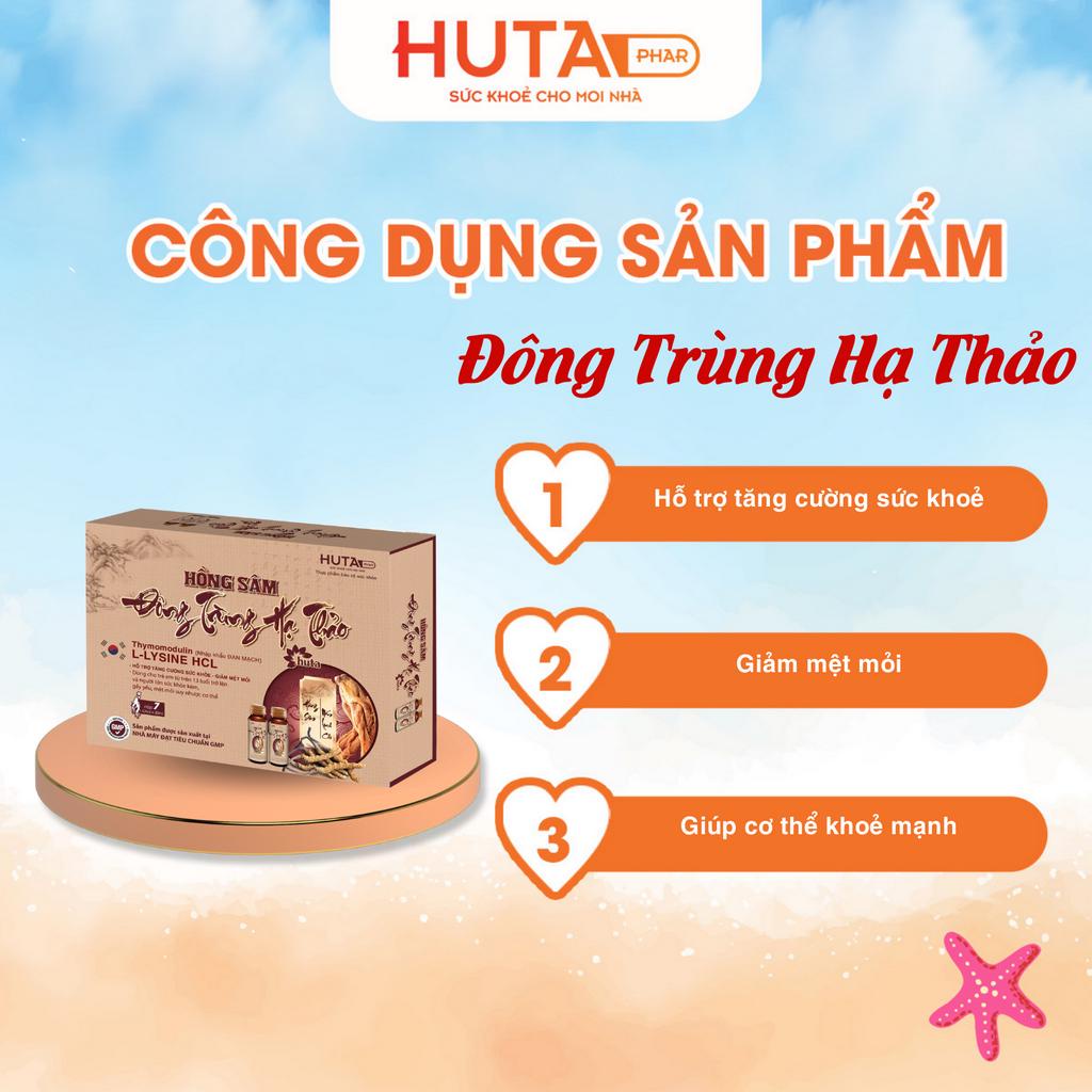Nước Hồng Sâm Đông Trùng Hạ Thảo HUTA PHAR  tăng cường sức khoẻ, nâng cao sức đề kháng