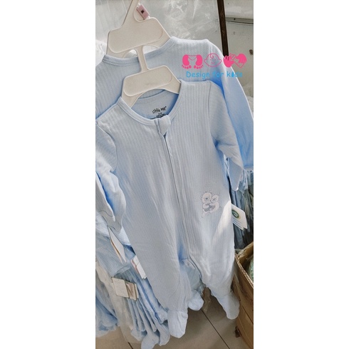 Bộ đồ liền tất (bodysuit / sleepsuit) khóa kéo 2 chiều hãng Little Me cho các bé sinh đôi