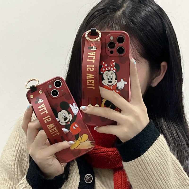 Ốp Điện Thoại IMD Hình Chuột Dễ Thương Có Dây Đeo Cổ Cho iPhone 14 13 12 11 Pro Max Plus