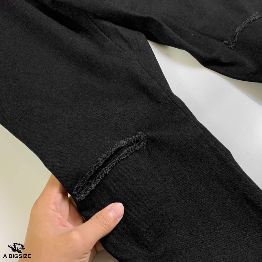 Quần Jean đen Rách gối từ 75 -130kg | BigBuy360 - bigbuy360.vn