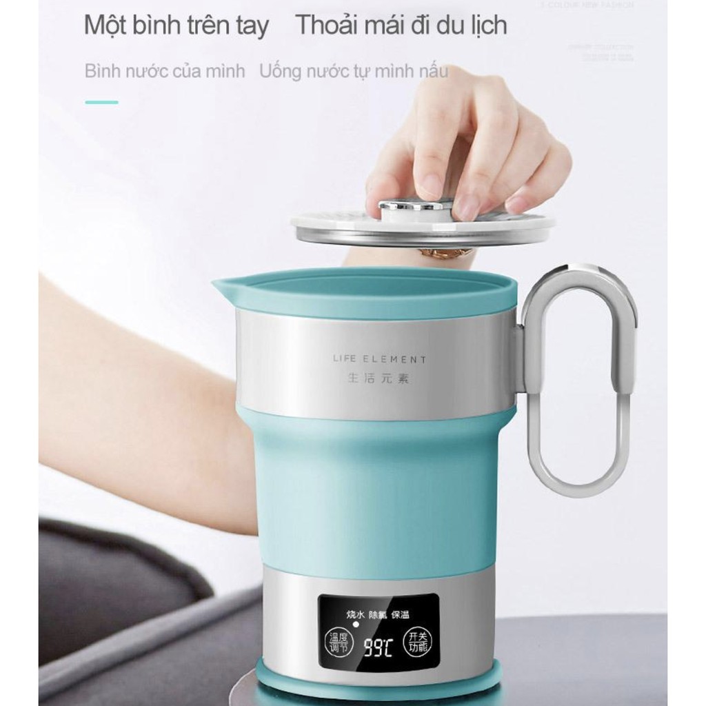 Bình đun nước siêu tốc gấp gọn có màn hình