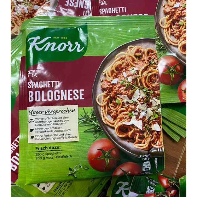 Gia vị làm nước sốt Mỳ Ý Spaghetti Bolognese Knorr mẫu mới nhất gói 38g