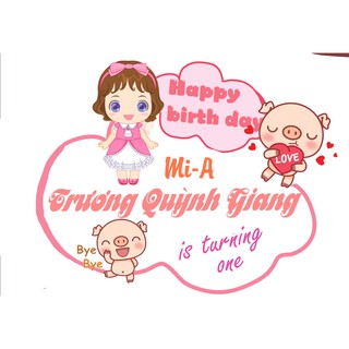 Bảng tên sinh nhật bé gái