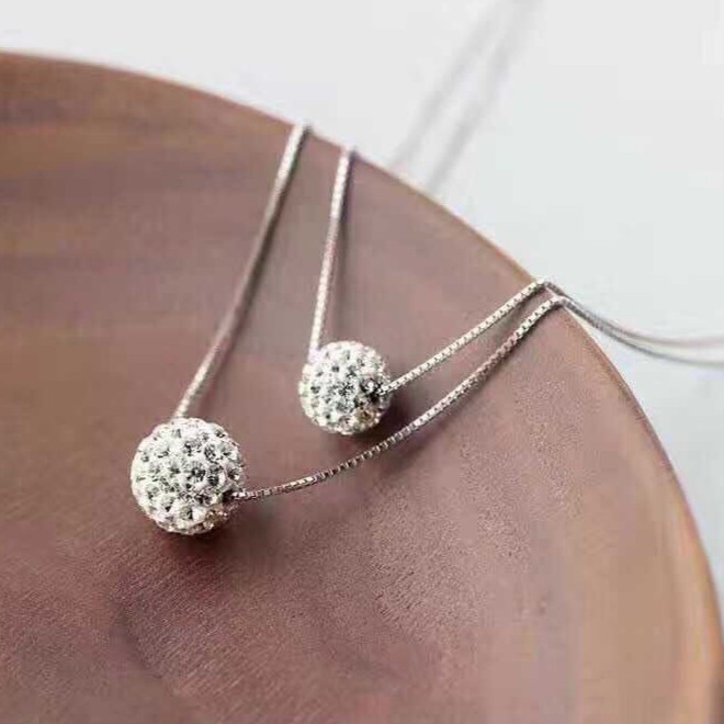 Dây chuyền đôi 2 trái châu lấp lánh SPN-CZ001